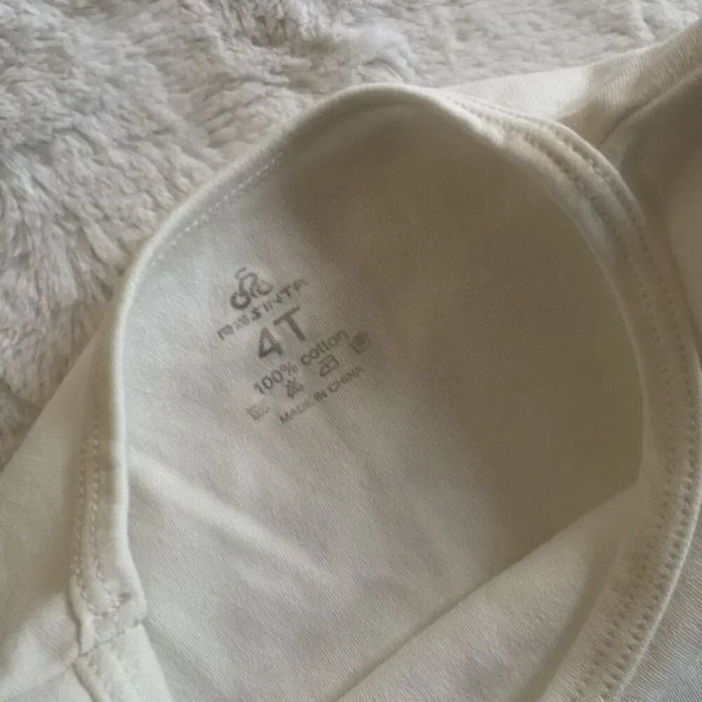 White Cotton Toddler Pajamas 4T
